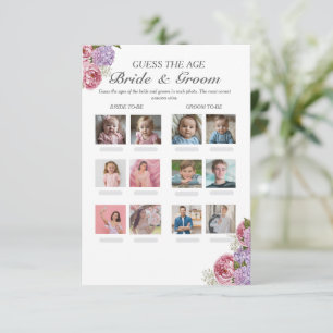 Guess the Age Bridal Shower Floral game Invitation