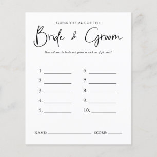 Guess The Age   Bridal Shower Game