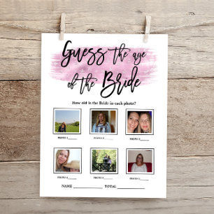 Guess the age of the Bride Bridal Shower Game