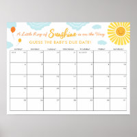 Guess the Baby Due Date Sign Little Ray Sunshine