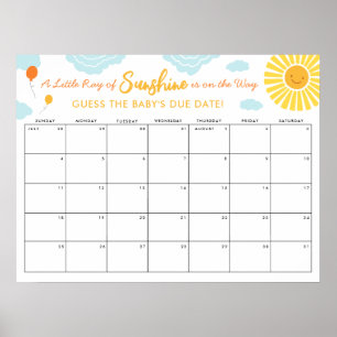 Guess the Baby Due Sign Date Little Ray Sunshine