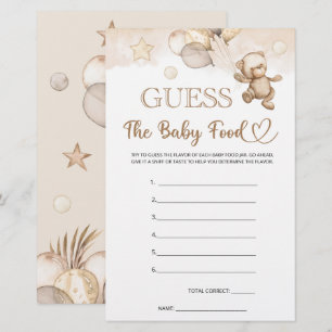Guess The Baby Food Baby Bear Baby Shower Game