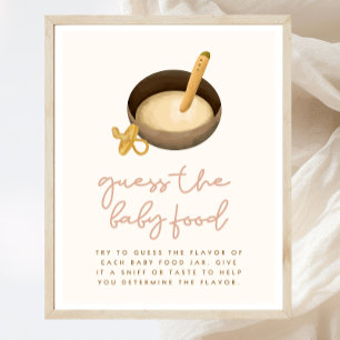 Guess the Baby Food Boho Baby Shower Game Sign