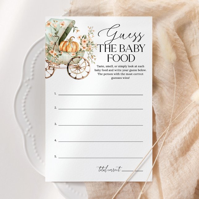 Guess The Baby Food Fall Pumpkin Baby Shower Game (Creator Uploaded)