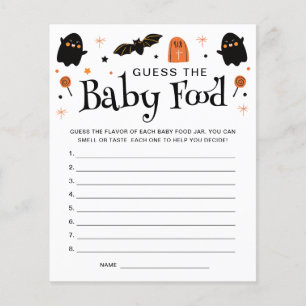 Guess the Baby Food Halloween Baby Shower Game