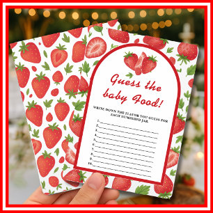 Guess The Baby Food Strawberry Berry Sweet Game Invitation