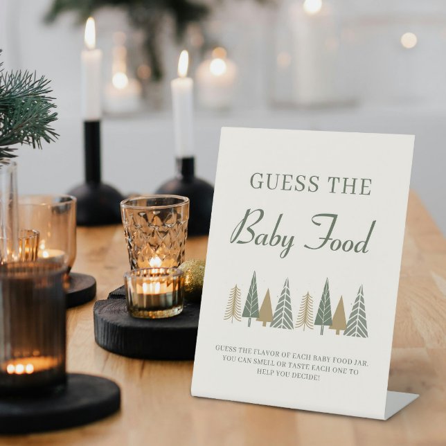 Guess the Baby Food Winter Baby Shower Game Pedestal Sign (Creator Uploaded)