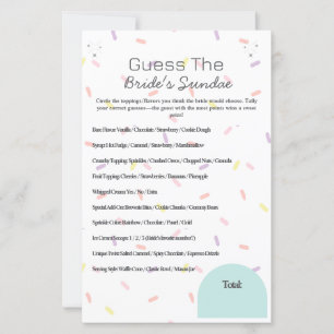 Guess the Bride’s Sundae Game