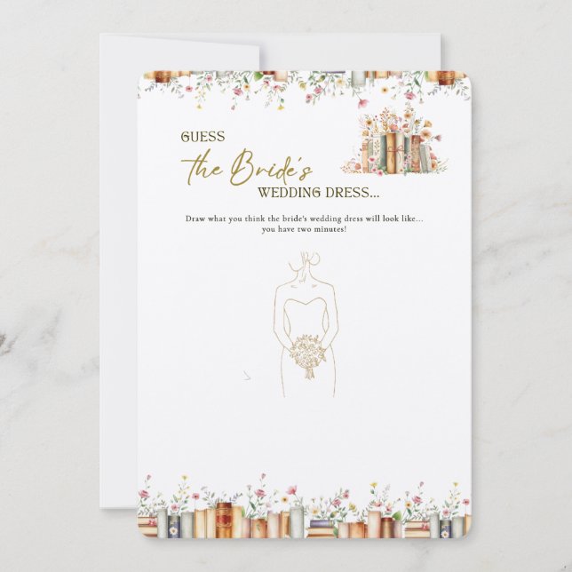 Guess the Bride’s Wedding Dress Game- Book-Themed (Front)
