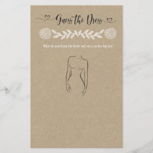 Guess The Dress Bridal Shower Game