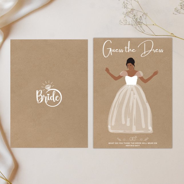 Guess the dress bridal shower game card (Creator Uploaded)