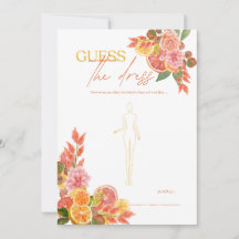 Guess The Dress Bridal Shower Game Citrus Theme