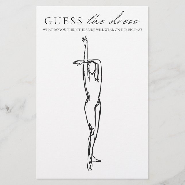 Guess the Dress Bridal Shower Game Minimalist Flyer (Front)