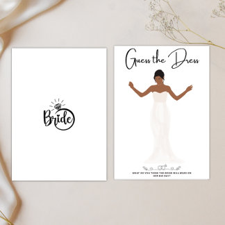 Guess the dress bridal shower games card