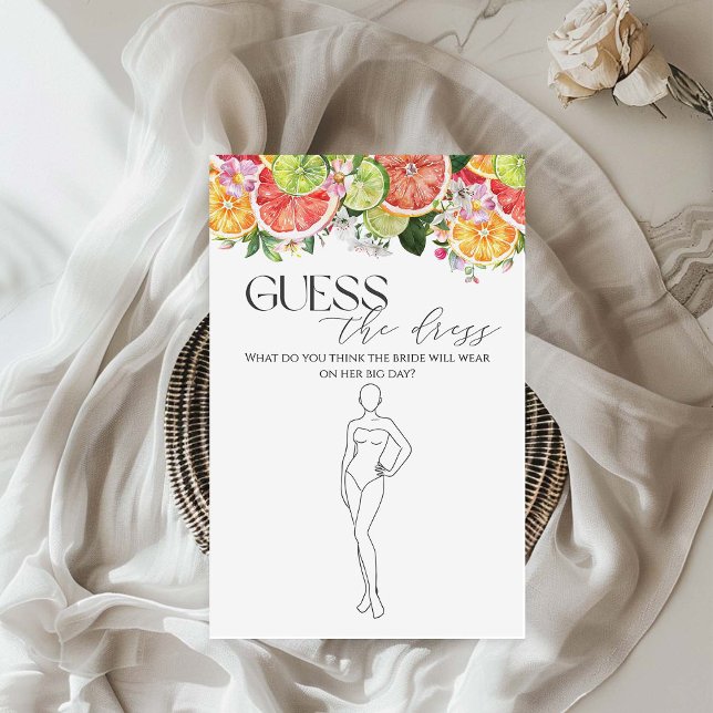Guess The Dress Citrus Bridal Shower Game (Creator Uploaded)