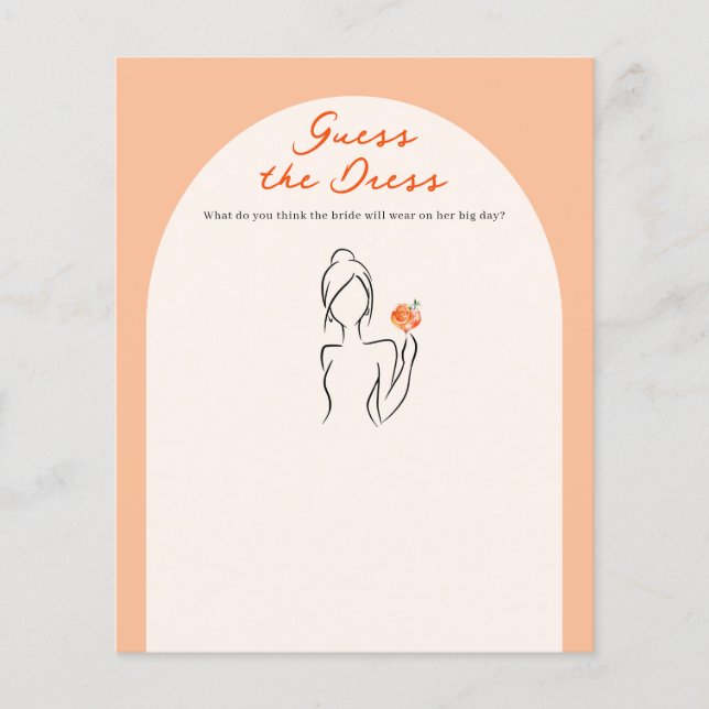 Guess the Dress Game Aperol Spritz Bridal Shower (Front)