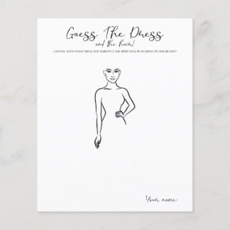 Guess The Dress  - game for bridal shower party