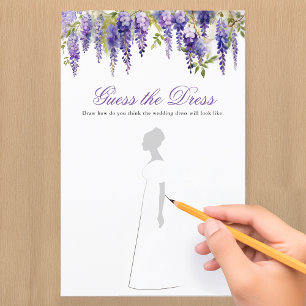 Guess the Dress Purple Wisteria Bridal Shower Game