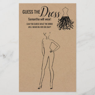 Guess the dress rustic bilingual game shower