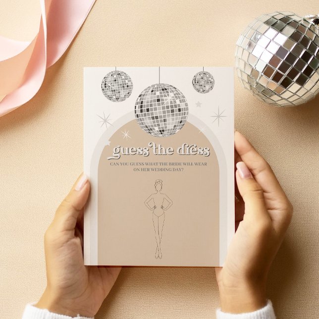 Guess the Dress Silver Disco Bridal Game Card (Creator Uploaded)