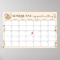 Guess the Due Date Somebunny Baby Shower Calendar