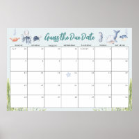 Guess the Due Date Under the Sea Baby Shower Game