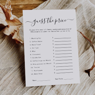 Guess the Price Bridal Shower Game Printable Invitation
