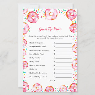 Guess The Price Donuts Diapers Baby Shower Game