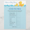 Guess The Price Game Rubber Duck Baby Shower
