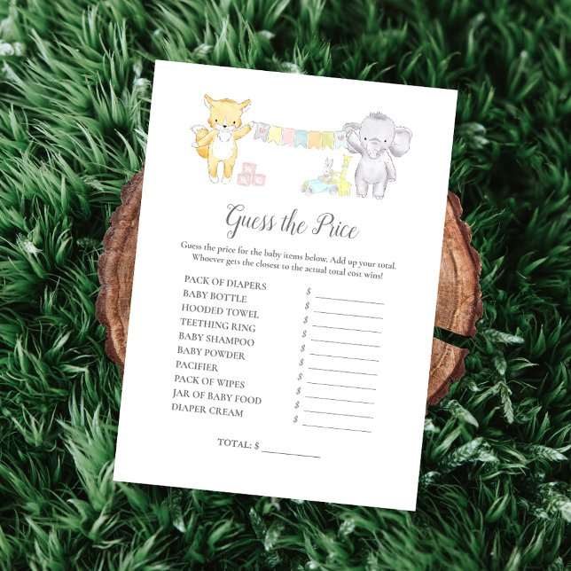 Guess The Right Price Baby Sprinkle Game Card (Creator Uploaded)