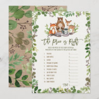 Guess the Right Price Woodland Baby Shower Game