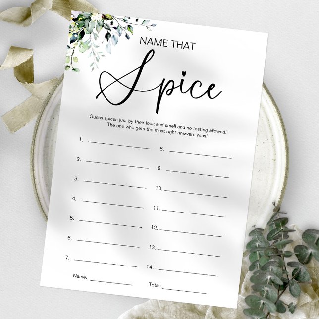 Guess The Spice Bridal Shower Game Invitation (Creator Uploaded)