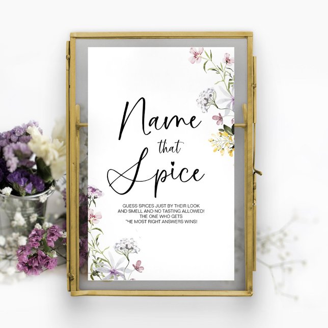 Guess The Spice Wildflower Bridal Shower Game Sign (Creator Uploaded)