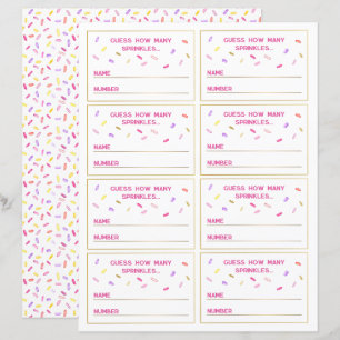 Guess the Sprinkles Game Party Cards Set