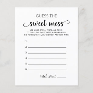Guess the Sweet Mess Baby shower Game