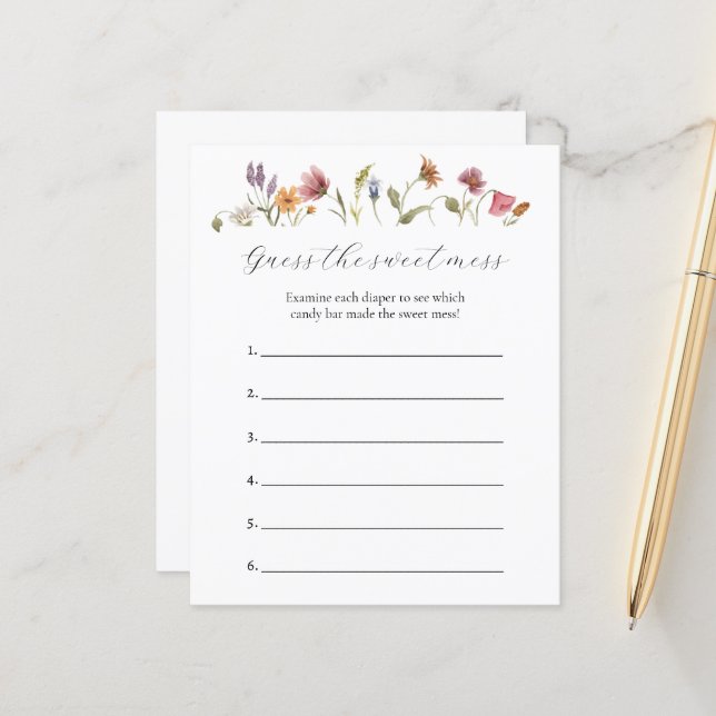 Guess the Sweet Mess Baby Shower Game (Front/Back In Situ)