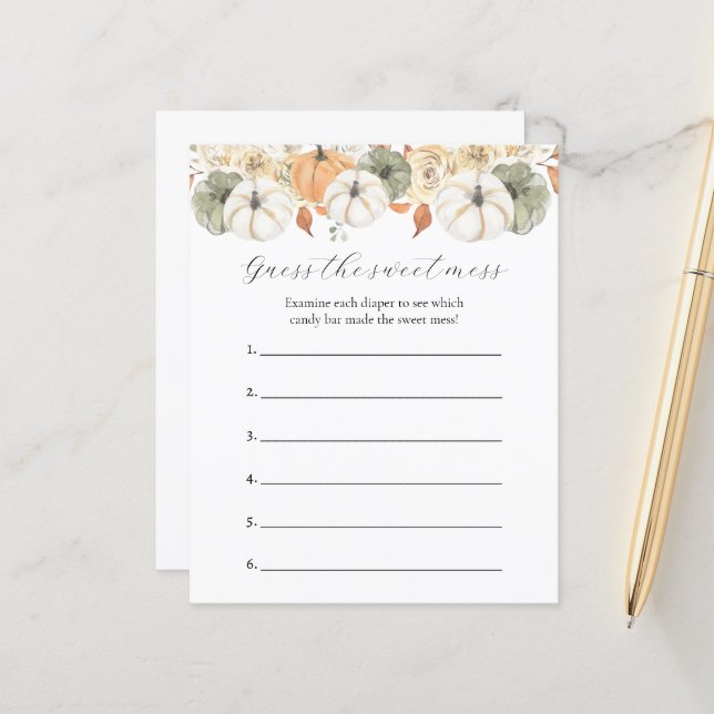 Guess the Sweet Mess Baby Shower Game (Front/Back In Situ)