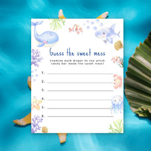 Guess the sweet mess Ocean animal baby shower