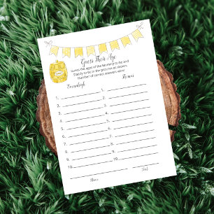 Guess Their Age Game Girl Teddy Bear Card