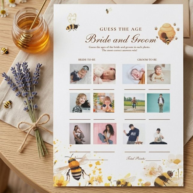 Guess their agee bride &  Groom shower game Card (Creator Uploaded)