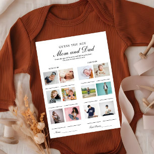 Guess their agee bride & Groom shower game Card