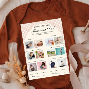 Guess their agee bride &  Groom shower game Card