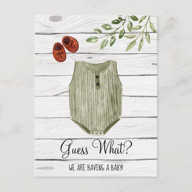 Guess What Boho Baby Cloth| Baby  Announcement Postcard (Front)