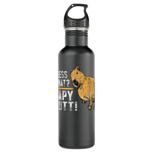 Guess what Capy Butt Capybara Funny Capibara  710 Ml Water Bottle (Front)