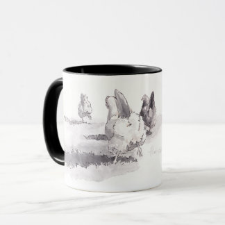Guess What? Chicken Butt! Black and White Mug