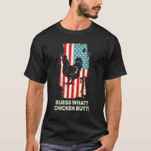 Guess What Chicken Butt Chicken Joke Retro Vintag T-Shirt