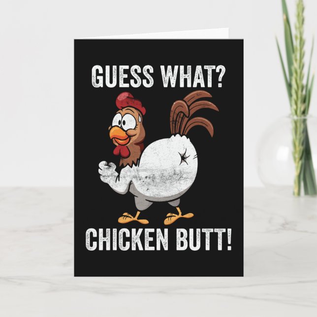 Guess What Chicken Butt Farm Animal Funny Farming Card (Front)