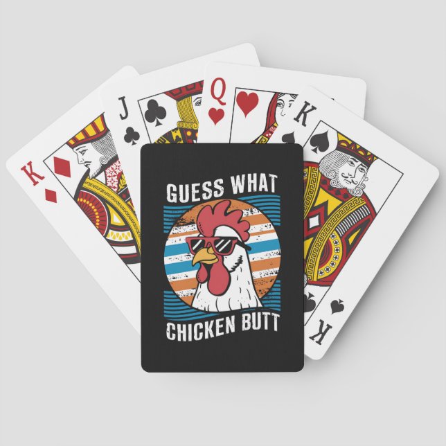 Guess What Chicken Butt Funny Chicken Lovers Playing Cards (Back)