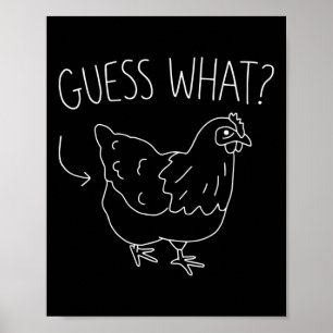 Guess What Chicken Butt Funny Joke Simple Humour A Poster