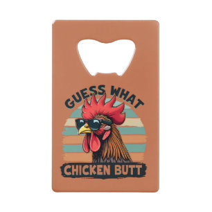 Guess What Chicken Butt Funny Retro Rooster